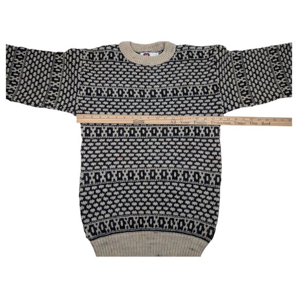 Vintage 90s Scandinavian Sweater J'ma Plum 100% Wool Mens Size M USA Made - Picture 7 of 10